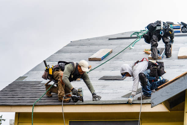 Professional Gutter Installation technician working in Grovertown, IN